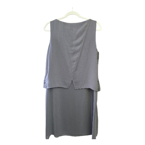 Mint Velvet Elegant Gray Sleeveless Layered Dress, Size 14, NWT - Picture 3 of 7